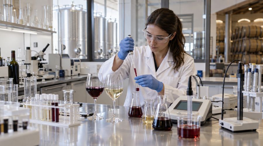 Qué análisis se realizan al vino en un laboratorio
